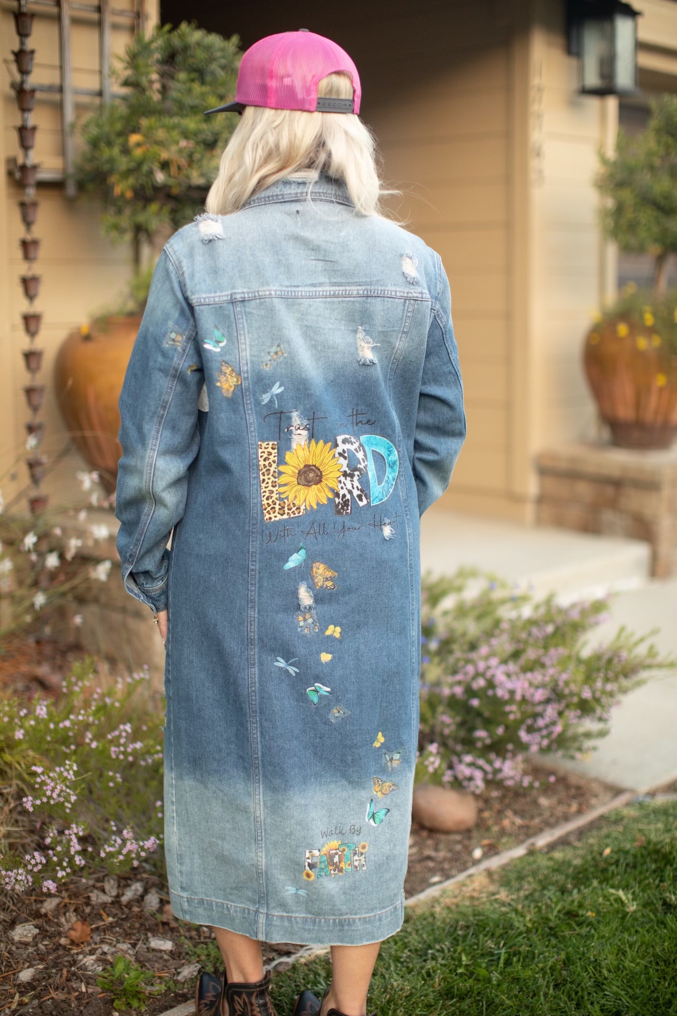 Blue denim duster