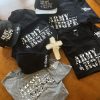 ARMY OF HOPE Unisex Gray Crewneck T-shirt Black/White Camo