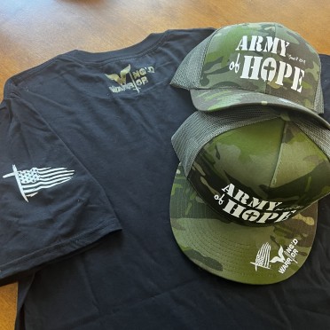 ARMY OF HOPE Trucker Hat Green Camo with Green Mesh