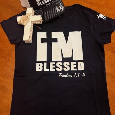 I’m Blessed Crew Neck T-shirt Navy – W