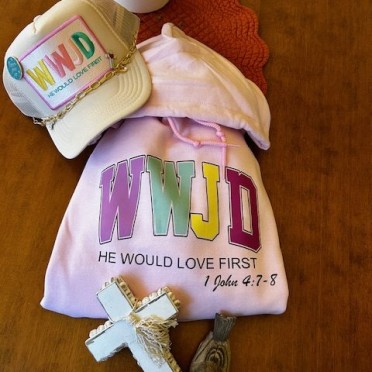 WWJD Soft Pink Hoodie