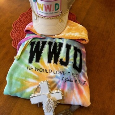 WWJD Colorful Tie Dye Hoodie