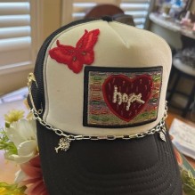 Hope OTTO Hat Black and White with Butterfly